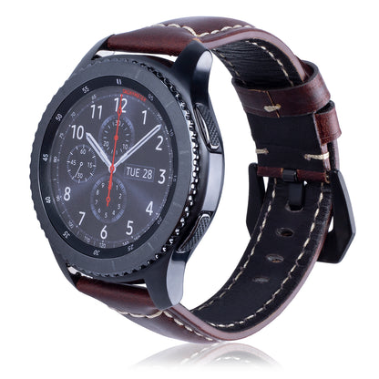 22mm Universal Cowhide Leather Watch Band for Samsung Gear S3 Classic/Frontier etc
