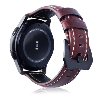 22mm Universal Cowhide Leather Watch Band for Samsung Gear S3 Classic/Frontier etc