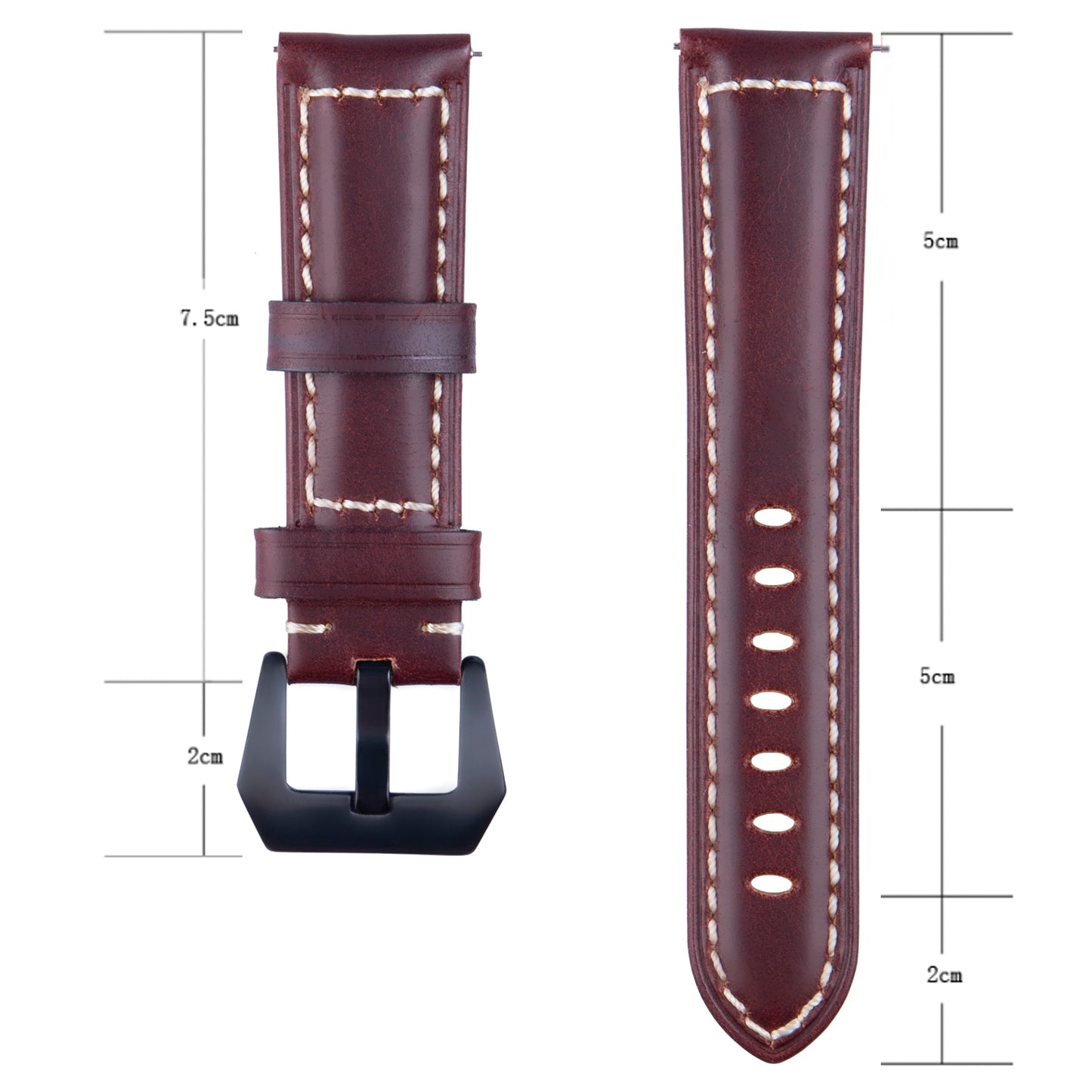 22mm Universal Cowhide Leather Watch Band for Samsung Gear S3 Classic/Frontier etc