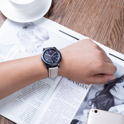 22mm Universal Cowhide Leather Watch Band for Samsung Gear S3 Classic/Frontier etc