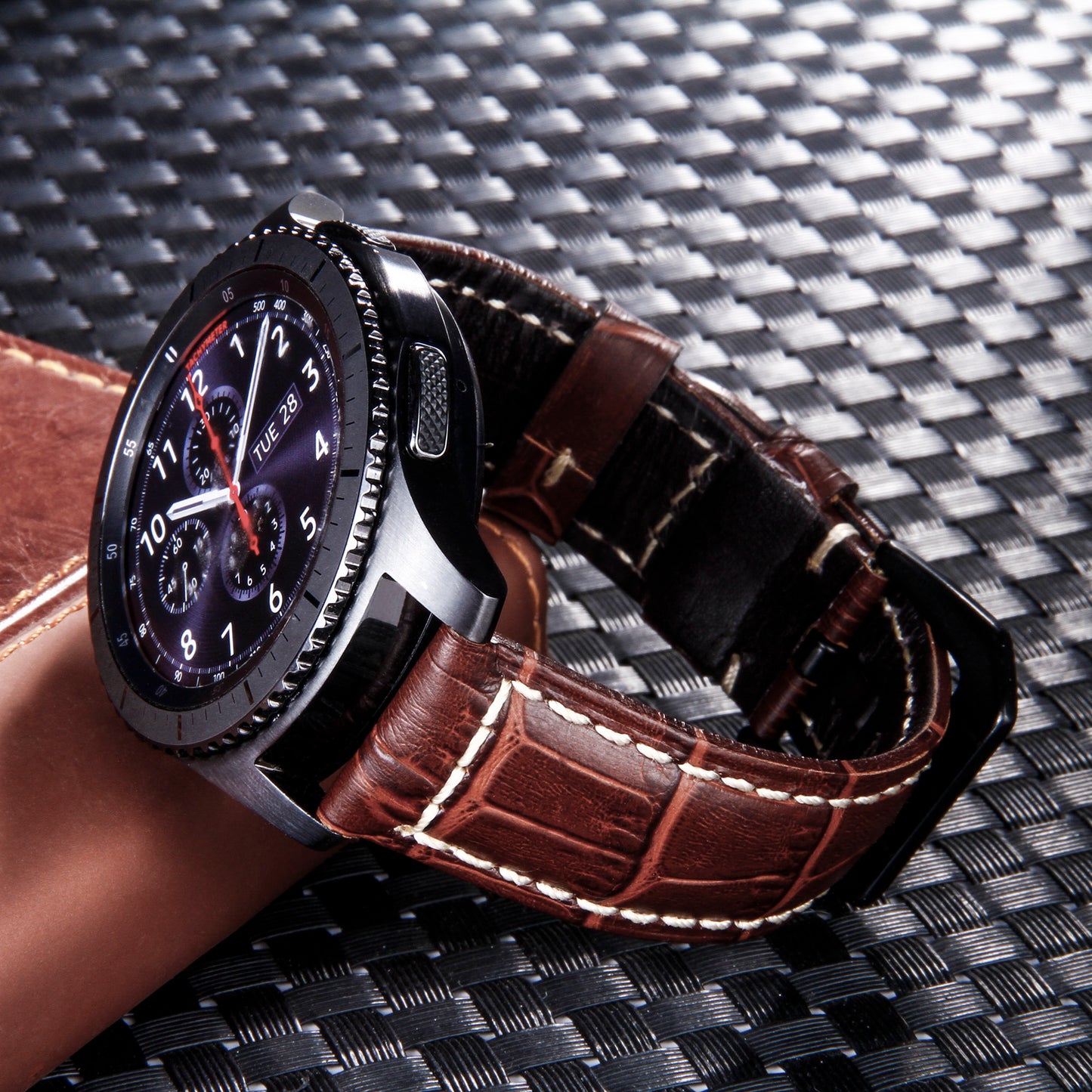 22mm Universal Cowhide Leather Watch Band for Samsung Gear S3 Classic/Frontier etc