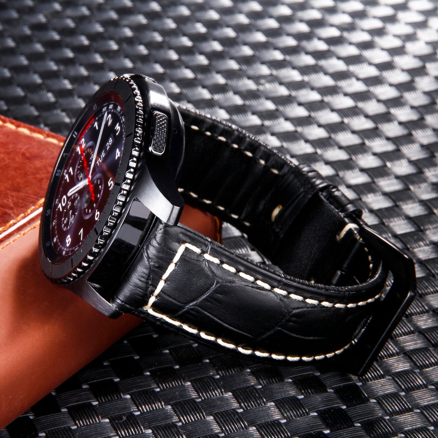 22mm Universal Cowhide Leather Watch Band for Samsung Gear S3 Classic/Frontier etc