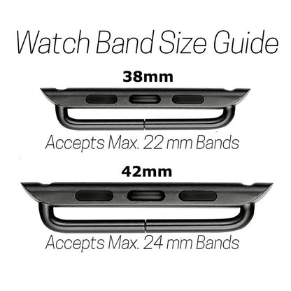 2Pcs/1 Pair Metal Connectors Clasp Watch Strap Adapter for Apple Watch Series 4 44mm, Series 3 / 2 / 1 42mm