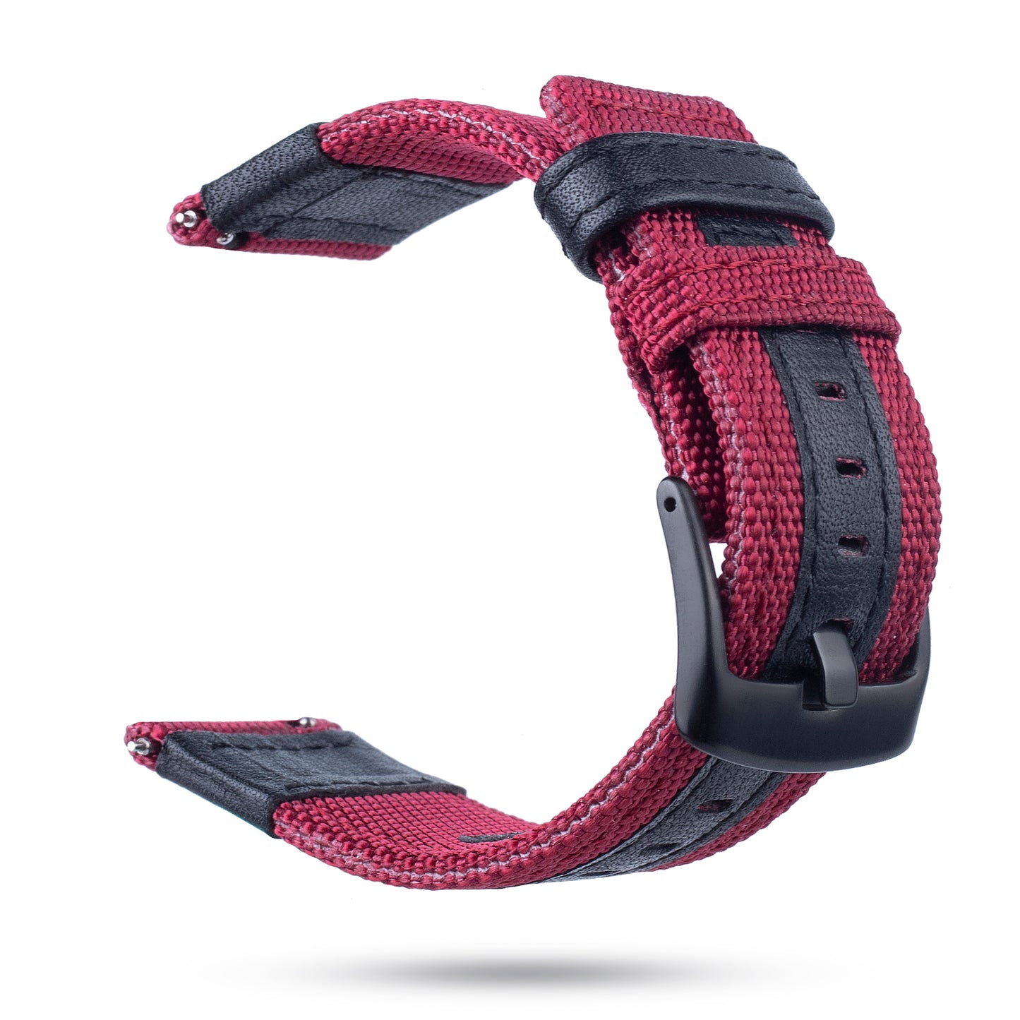 Universal 22mm Nylon + Genuine Leather Watch Band Strap for Samsung Galaxy Watch 46mm etc.