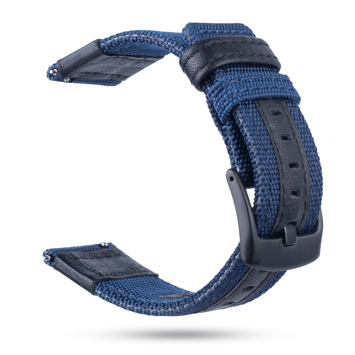 Universal 22mm Nylon + Genuine Leather Watch Band Strap for Samsung Galaxy Watch 46mm etc.