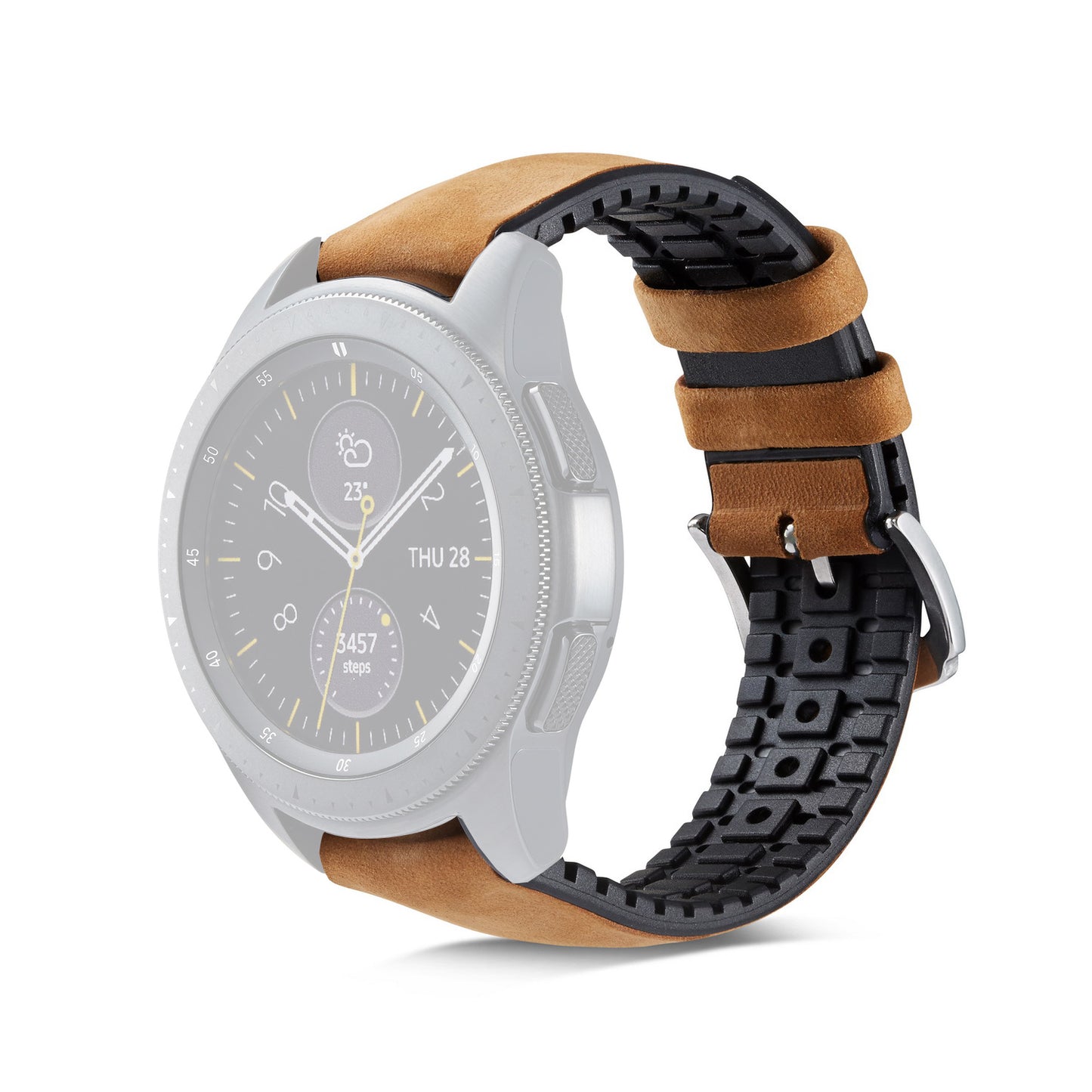 22mm Genuine Leather + Silicone Watch Band for Huawei Watch GT