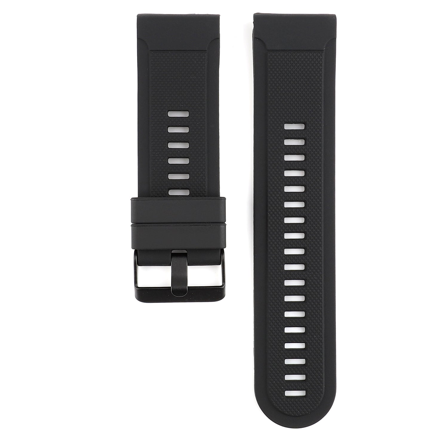 22mm Soft Textured Silicone Watch Band Wrist Bracelet for Garmin Fenix 5 / 5 Plus with Black Buckle
