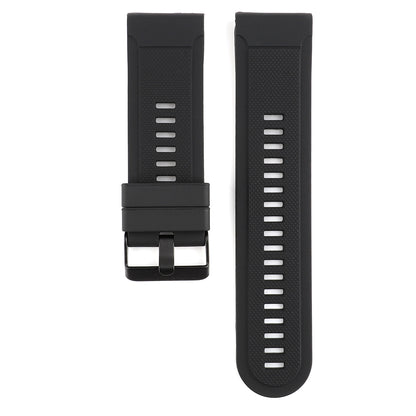 22mm Soft Textured Silicone Watch Band Wrist Bracelet for Garmin Fenix 5 / 5 Plus with Black Buckle