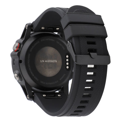22mm Soft Textured Silicone Watch Band Wrist Bracelet for Garmin Fenix 5 / 5 Plus with Black Buckle