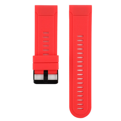 22mm Soft Textured Silicone Watch Band Wrist Bracelet for Garmin Fenix 5 / 5 Plus with Black Buckle
