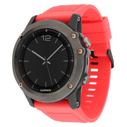 22mm Soft Textured Silicone Watch Band Wrist Bracelet for Garmin Fenix 5 / 5 Plus with Black Buckle