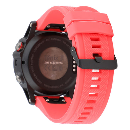 22mm Soft Textured Silicone Watch Band Wrist Bracelet for Garmin Fenix 5 / 5 Plus with Black Buckle