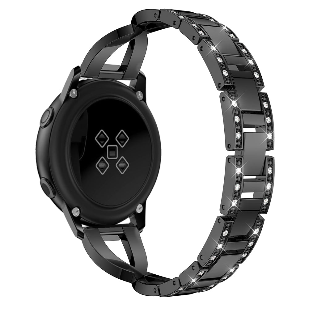 20mm X Shape Rhinestone Decor Zinc Alloy Watch Band for Samsung Galaxy Watch Active SM-R500