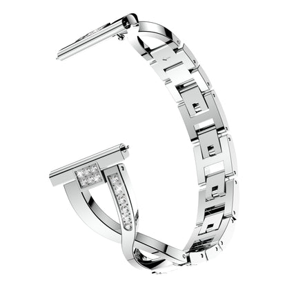 20mm X Shape Rhinestone Decor Zinc Alloy Watch Band for Samsung Galaxy Watch Active SM-R500