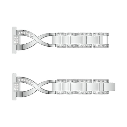 20mm X Shape Rhinestone Decor Zinc Alloy Watch Band for Samsung Galaxy Watch Active SM-R500
