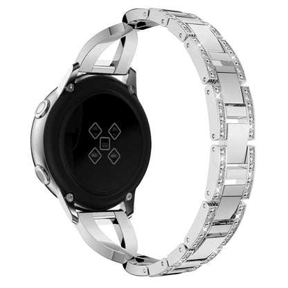 20mm X Shape Rhinestone Decor Zinc Alloy Watch Band for Samsung Galaxy Watch Active SM-R500