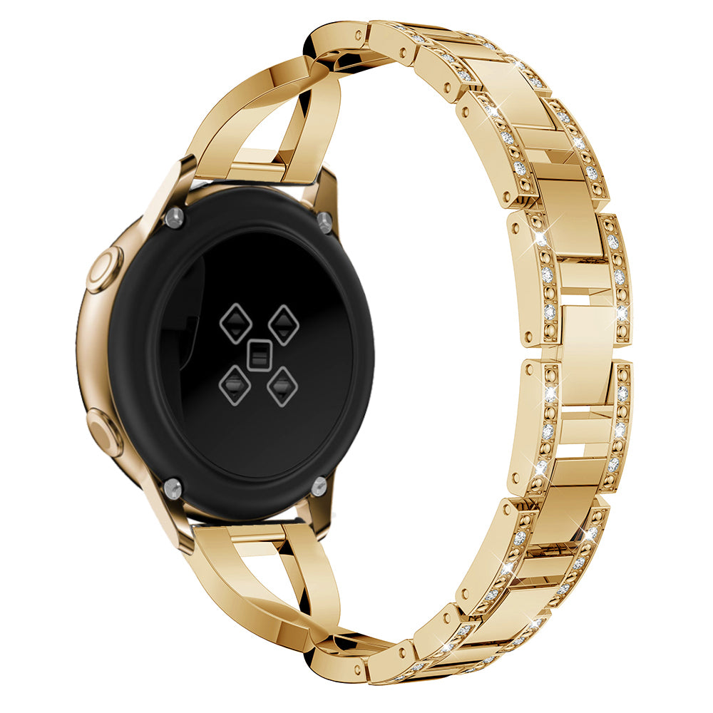 20mm X Shape Rhinestone Decor Zinc Alloy Watch Band for Samsung Galaxy Watch Active SM-R500