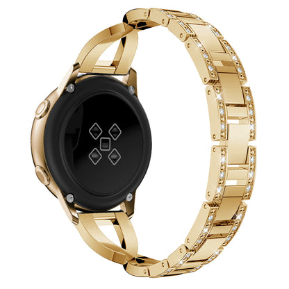 20mm X Shape Rhinestone Decor Zinc Alloy Watch Band for Samsung Galaxy Watch Active SM-R500