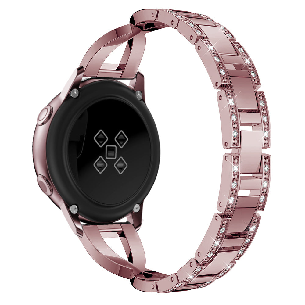 20mm X Shape Rhinestone Decor Zinc Alloy Watch Band for Samsung Galaxy Watch Active SM-R500