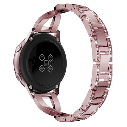 20mm X Shape Rhinestone Decor Zinc Alloy Watch Band for Samsung Galaxy Watch Active SM-R500