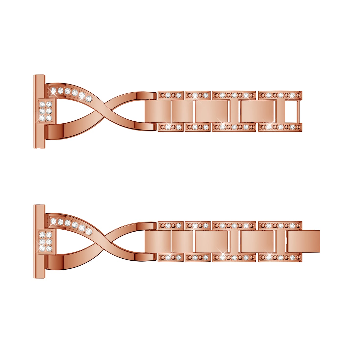 20mm X Shape Rhinestone Decor Zinc Alloy Watch Band for Samsung Galaxy Watch Active SM-R500