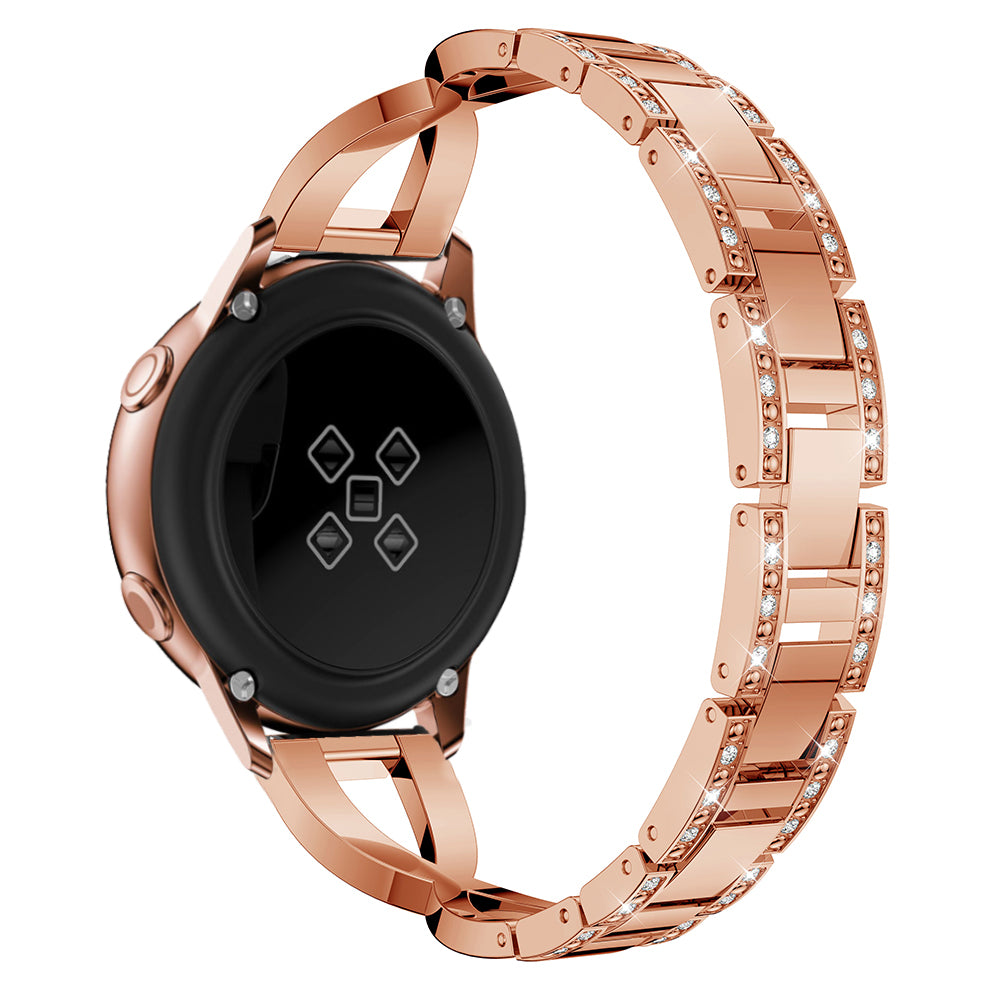 20mm X Shape Rhinestone Decor Zinc Alloy Watch Band for Samsung Galaxy Watch Active SM-R500