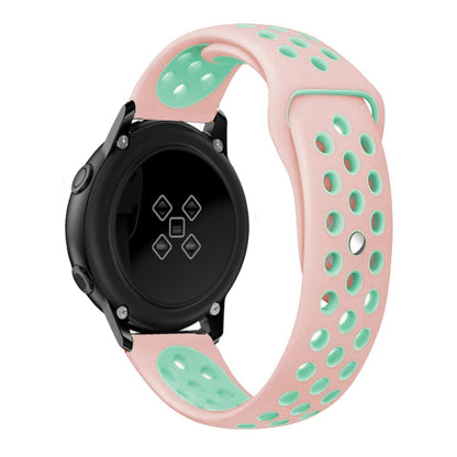 20mm Two-tone Silicone Hollow Watch Band for Samsung Galaxy Watch Active
