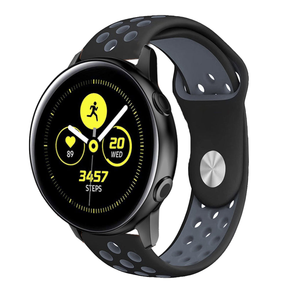 20mm Two-tone Silicone Hollow Watch Band for Samsung Galaxy Watch Active