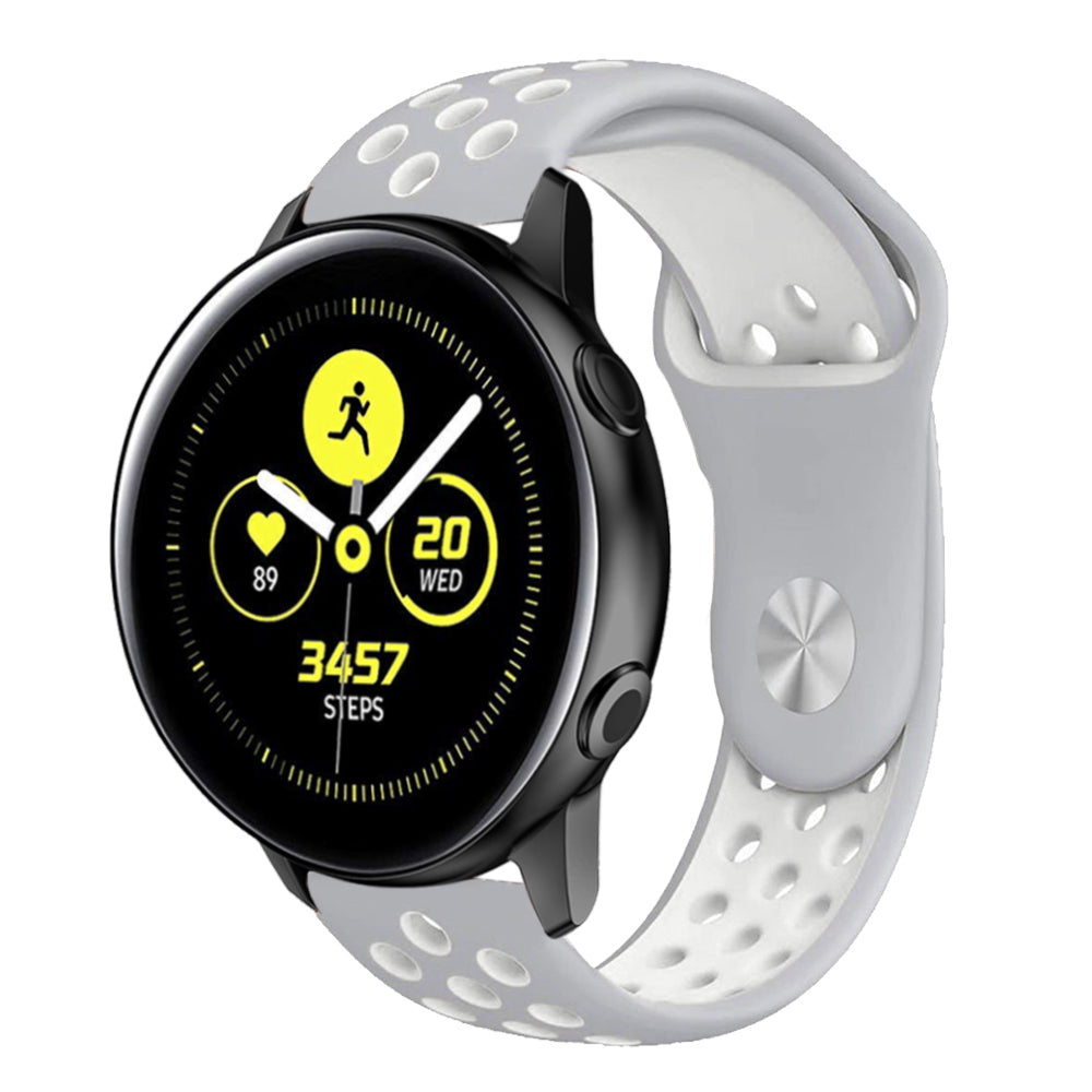 20mm Two-tone Silicone Hollow Watch Band for Samsung Galaxy Watch Active