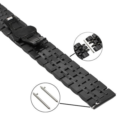 22mm Butterfly Buckle Stainless Steel Watch Band Strap for Samsung Galaxy Watch 46mm
