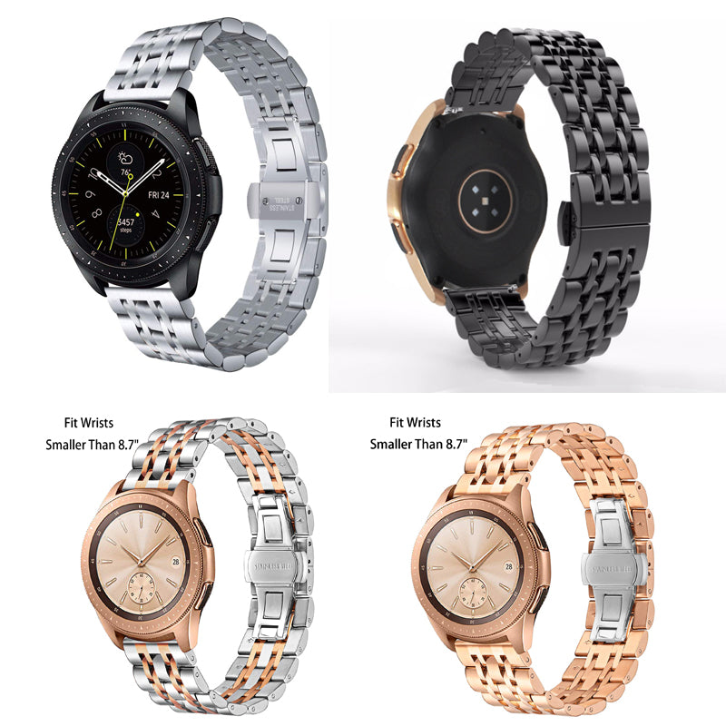 22mm Butterfly Buckle Stainless Steel Watch Band Strap for Samsung Galaxy Watch 46mm