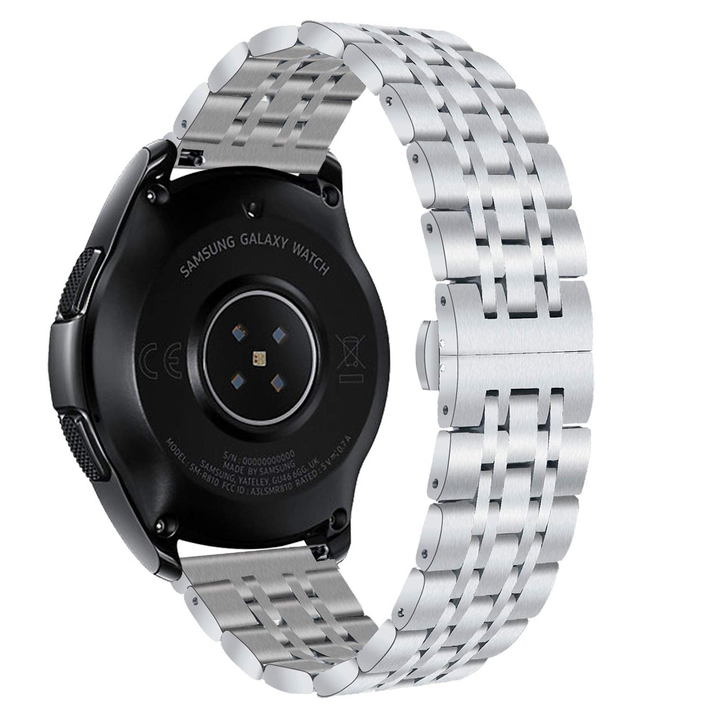 22mm Butterfly Buckle Stainless Steel Watch Band Strap for Samsung Galaxy Watch 46mm