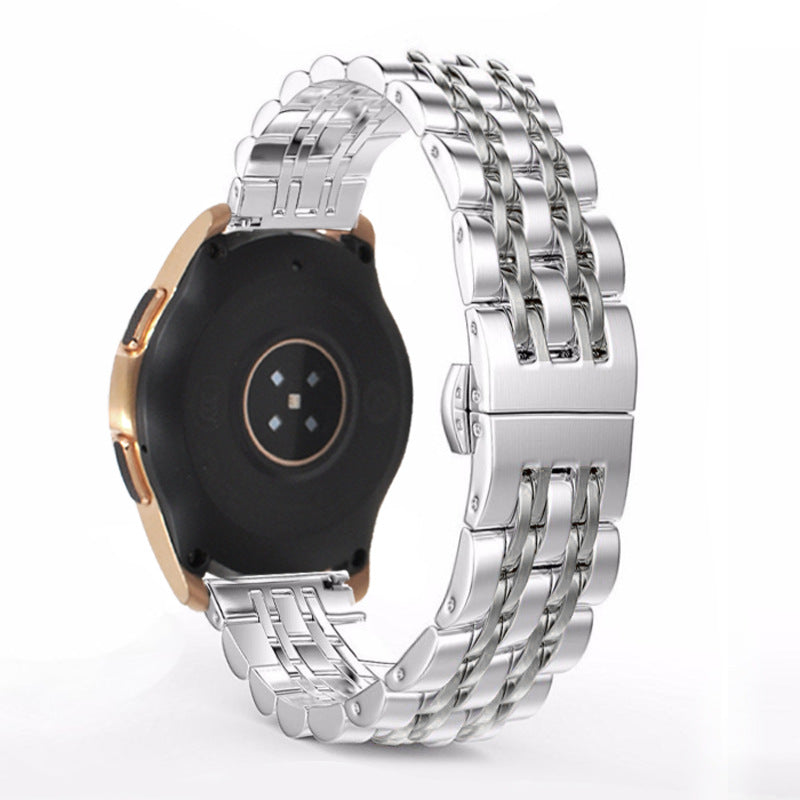22mm Butterfly Buckle Stainless Steel Watch Band Strap for Samsung Galaxy Watch 46mm