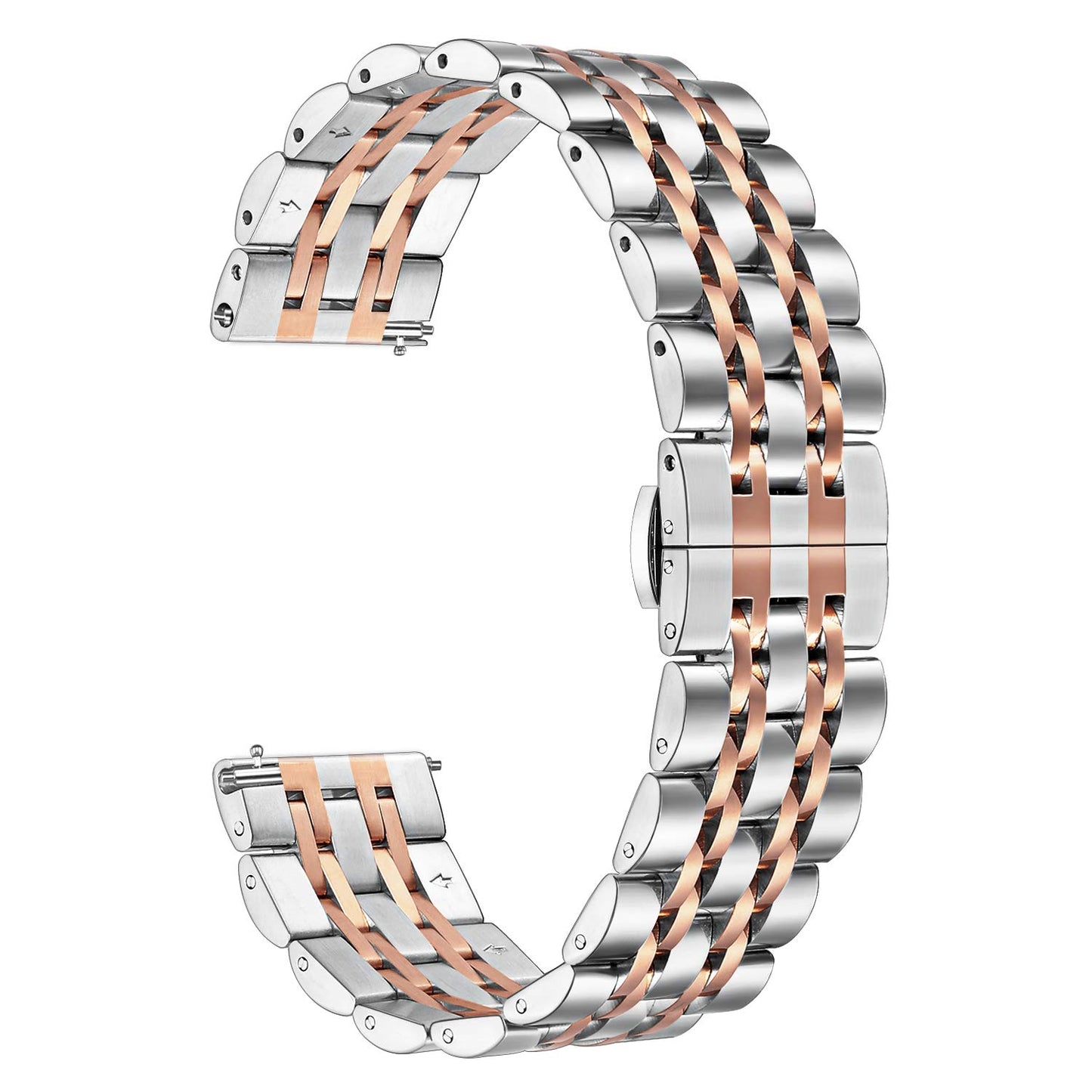 22mm Butterfly Buckle Stainless Steel Watch Band Strap for Samsung Galaxy Watch 46mm