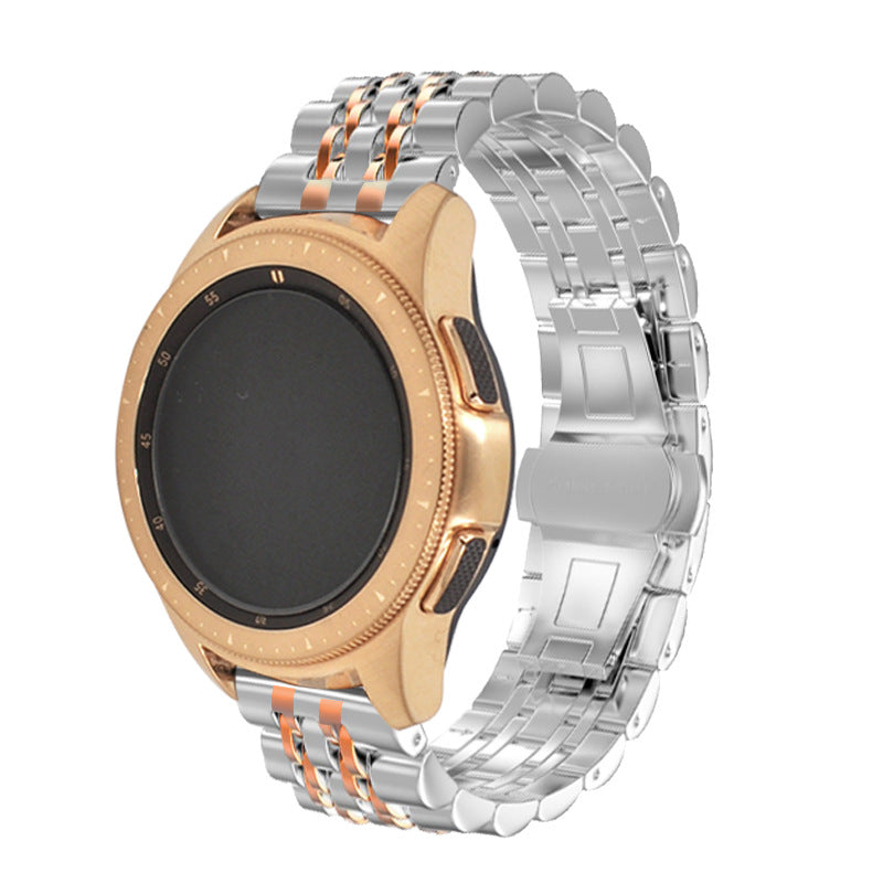 22mm Butterfly Buckle Stainless Steel Watch Band Strap for Samsung Galaxy Watch 46mm