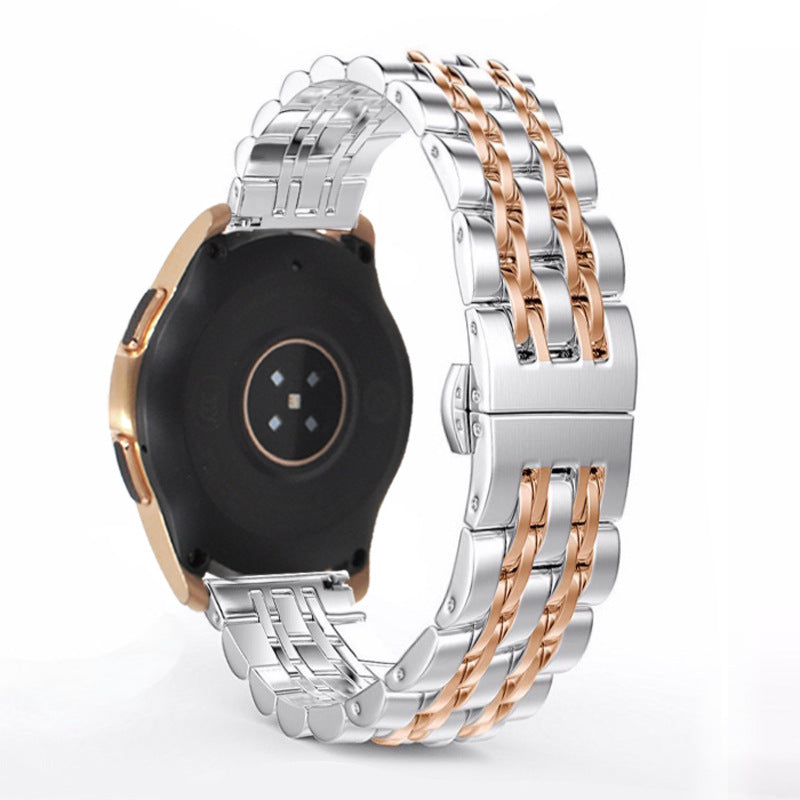 22mm Butterfly Buckle Stainless Steel Watch Band Strap for Samsung Galaxy Watch 46mm