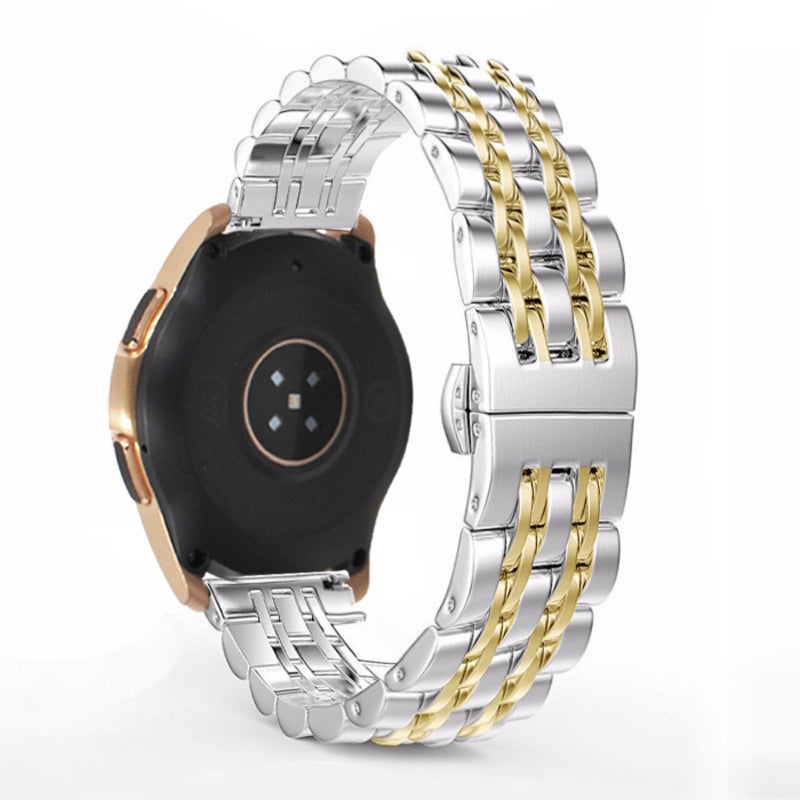 22mm Butterfly Buckle Stainless Steel Watch Band Strap for Samsung Galaxy Watch 46mm