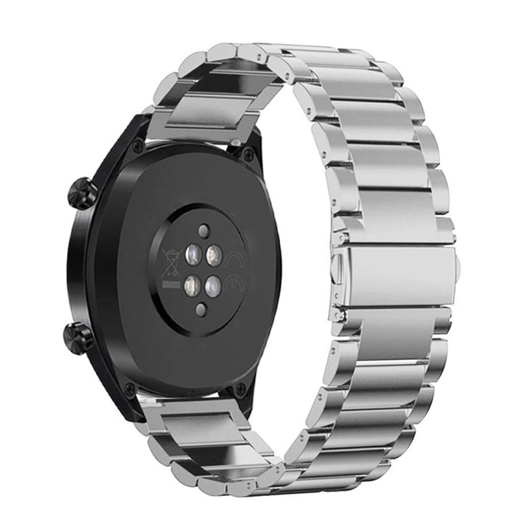 22mm Three Beads Stainless Steel Watch Strap with Folding Clasp for Huawei Watch GT / Honor Watch Magic