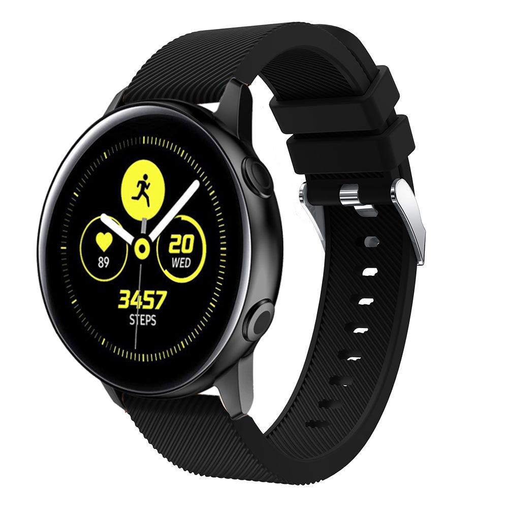 20mm Twill Texture Silicone Watch Strap for Samsung Galaxy Watch Active SM-R500