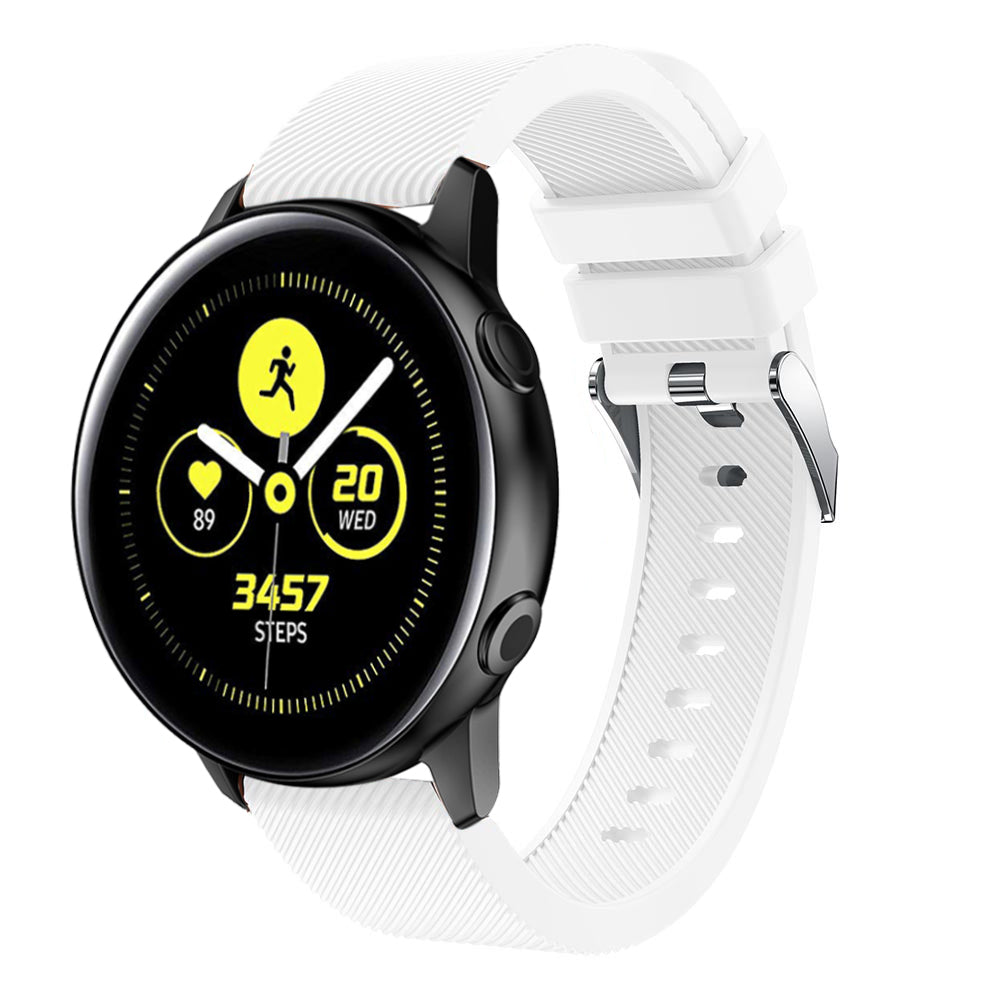 20mm Twill Texture Silicone Watch Strap for Samsung Galaxy Watch Active SM-R500