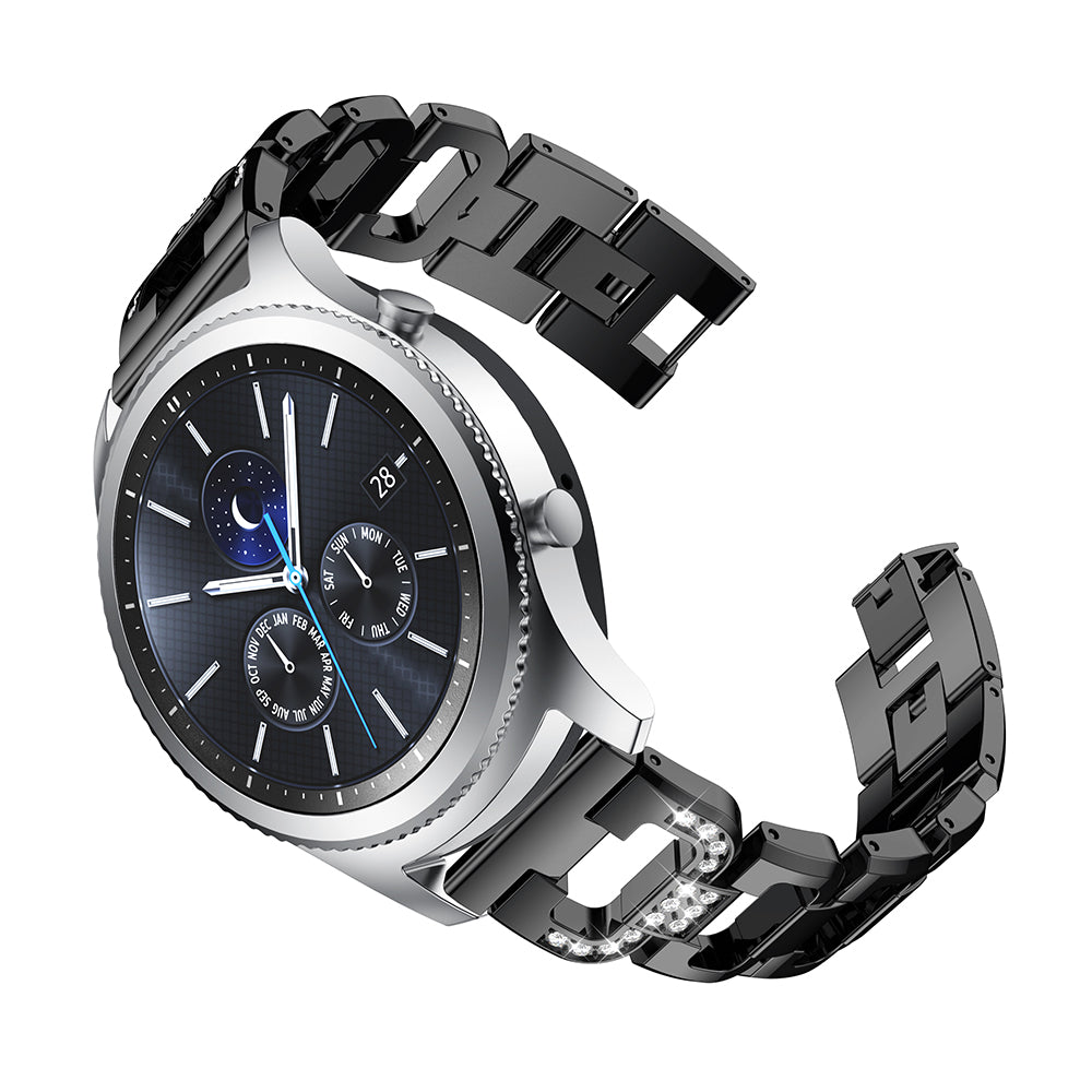 22mm D-shape Rhinestone Decor Alloy Watch Bracelet for Samsung Gear S3 Frontier / S3 Classic