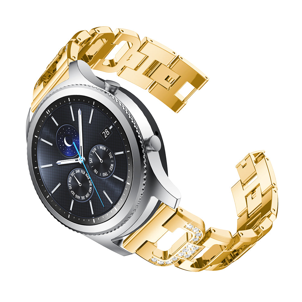 22mm D-shape Rhinestone Decor Alloy Watch Bracelet for Samsung Gear S3 Frontier / S3 Classic
