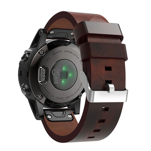 210mm PU Leather Pointed Strap Replacement Wriststrap Watch Band for Garmin Fenix 5
