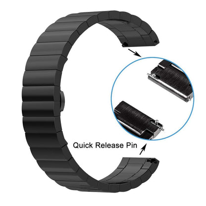 22mm Butterfly Lock Link Stainless Steel Watch Band Replacement for Ticwatch Pro Watch