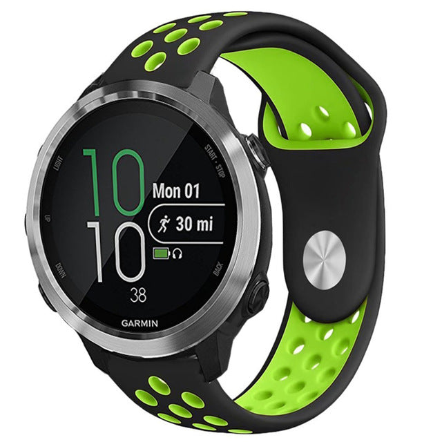 20mm Two-tone Silicone Watch Band for Garmin Forerunner 645 Music /Vivoactive 3/Vivomove HR, Adjustable Watch Strap Replacement
