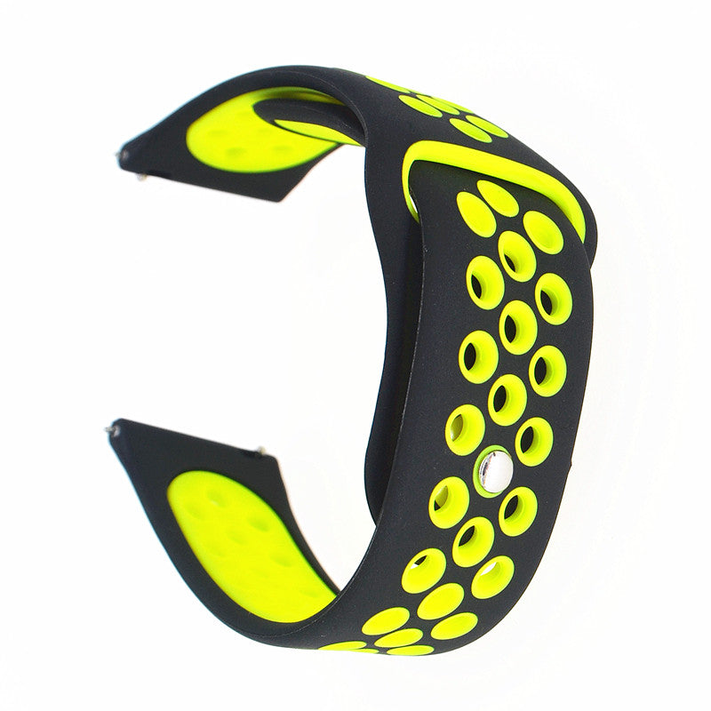 20mm Two-tone Silicone Watch Band for Garmin Forerunner 645 Music /Vivoactive 3/Vivomove HR, Adjustable Watch Strap Replacement