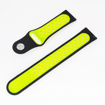 20mm Two-tone Silicone Watch Band for Garmin Forerunner 645 Music /Vivoactive 3/Vivomove HR, Adjustable Watch Strap Replacement