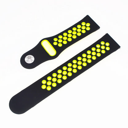 20mm Two-tone Silicone Watch Band for Garmin Forerunner 645 Music /Vivoactive 3/Vivomove HR, Adjustable Watch Strap Replacement