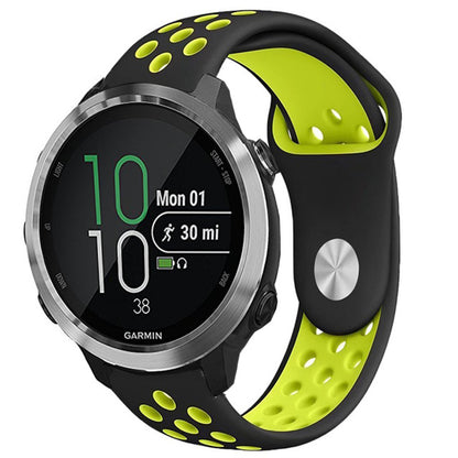 20mm Two-tone Silicone Watch Band for Garmin Forerunner 645 Music /Vivoactive 3/Vivomove HR, Adjustable Watch Strap Replacement