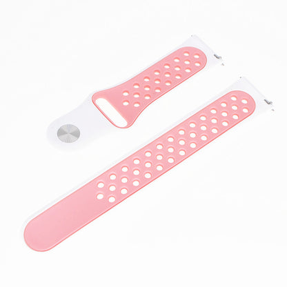 20mm Two-tone Silicone Watch Band for Garmin Forerunner 645 Music /Vivoactive 3/Vivomove HR, Adjustable Watch Strap Replacement